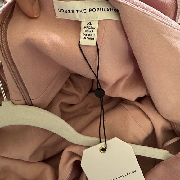 Dress the Population Dana Wrap Waist Cocktail Dress Mauve Size XL NWT - Picture 14 of 14